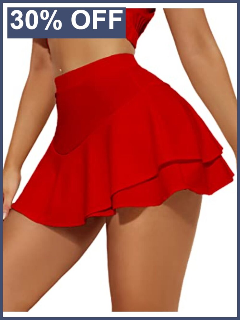 Mini Skirt Ruffle Layered Lingerie Polyester Spandex A-Line Flared